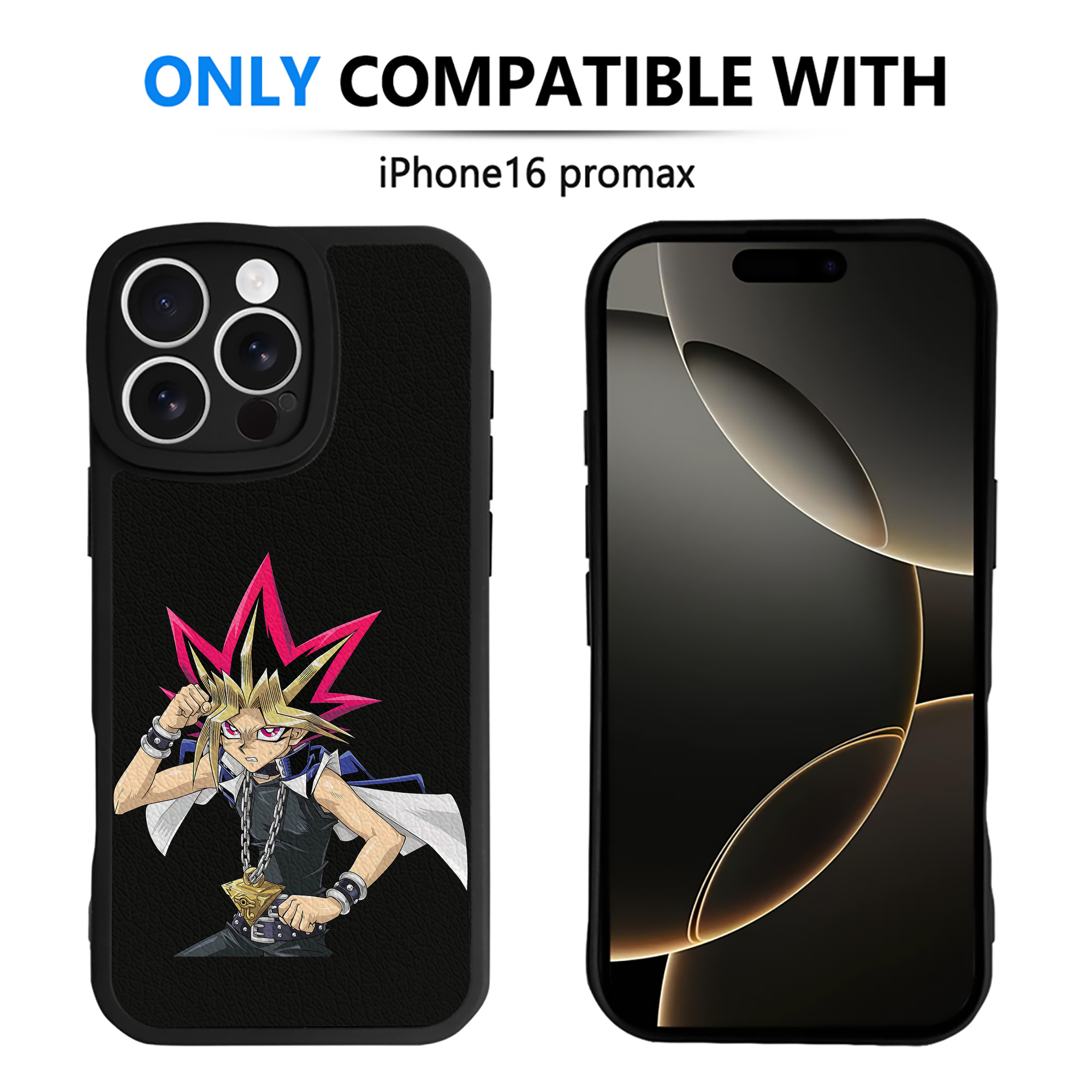 （画像用） 遊☆戯☆王 Yu-Gi-Oh! 【iPhone 16シリーズ対応】シリコンスマホケース（レザー調） 材質：シリコン